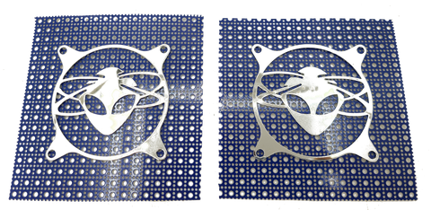 X files Speaker Grills with blue backing