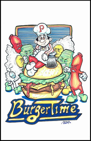 BURGER TIME Framed Gameroom Art
