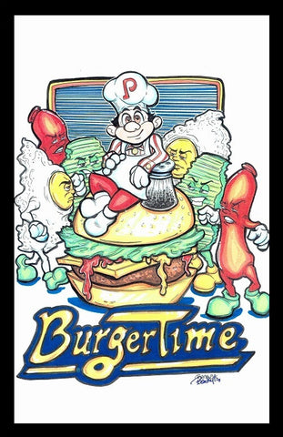 BURGER TIME Framed Gameroom Art