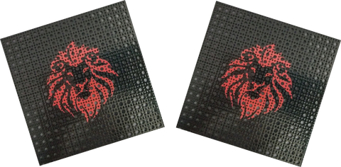 Swords of Fury Speaker Grills Lion Red