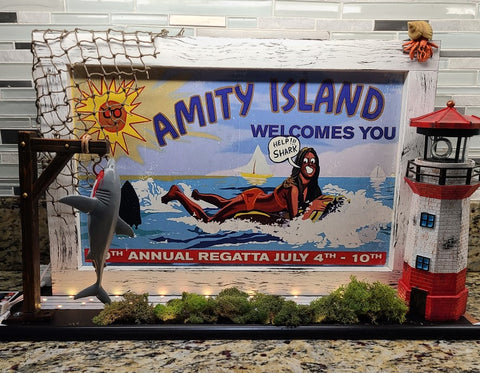 Jaws Pinball Topper Amity Island Billboard
