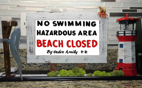 Jaws Pinball Topper Beach Closed