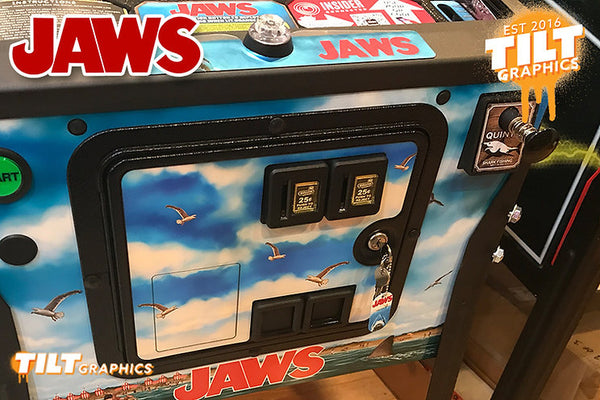 JAWS Coin Door Magnetic Overlay – Modfather Pinball Mods