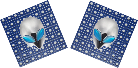 X files Speaker Grills with blue backing