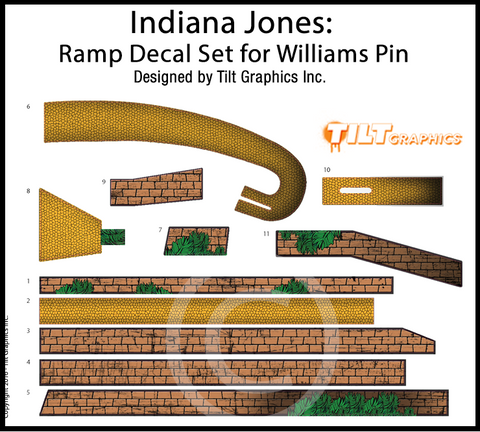 Indiana Jones Ramp Decal Set for Williams Pinball