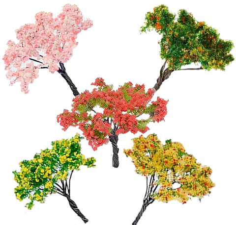 Assorted Trees Color (Set of 5)