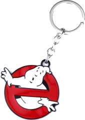 Ghostbusters Slimer Keychain – Official Metal Logo Key Ring, Red & White, Cartoon Sci-Fi Collectible