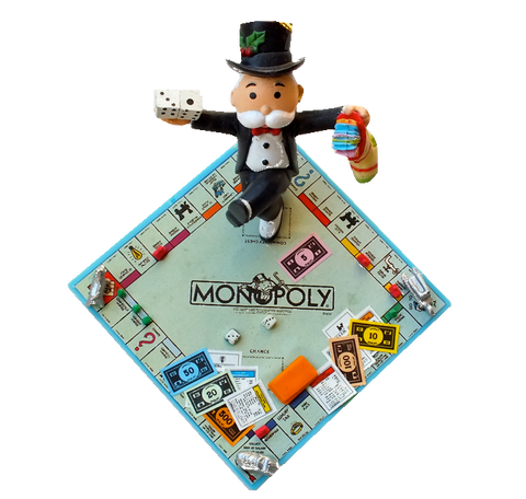 Monopoly Playfield Character Mr. Monopoly with Board